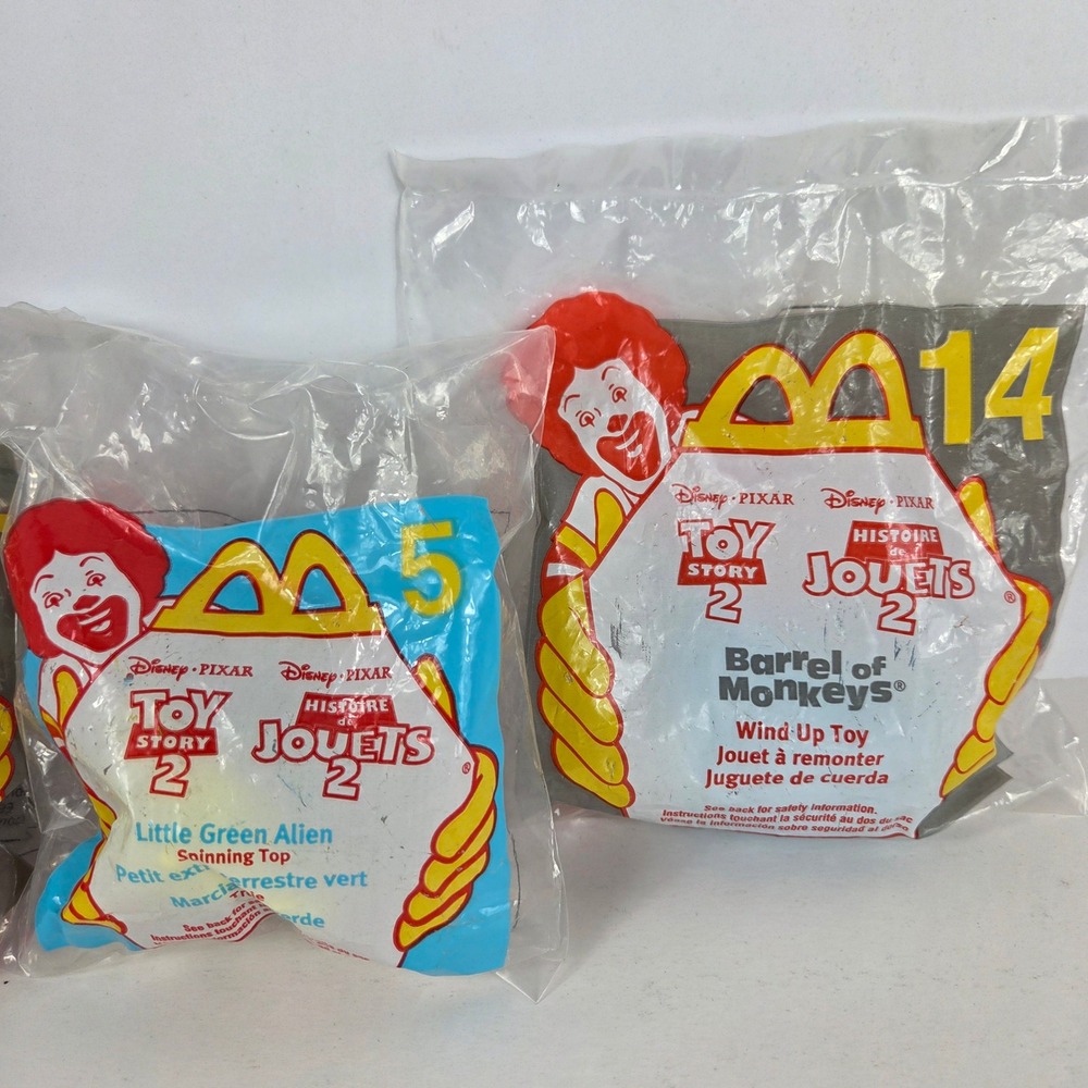 Vintage Disney Toy Story 2 McDonalds Happy Meal Toys Lot 1999 Alien Monkeys 3pc - Picture 3 of 3